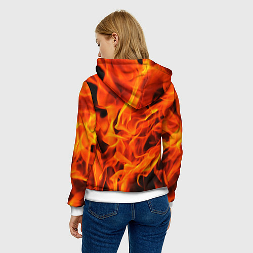 Женская толстовка ОГОНЬ / 3D-Белый – фото 4