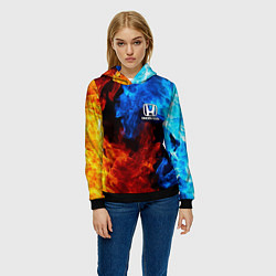 Толстовка-худи женская HONDA, цвет: 3D-черный — фото 2