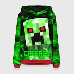 Толстовка-худи женская MINECRAFT CREEPER, цвет: 3D-красный