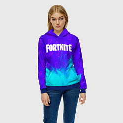 Толстовка-худи женская FORTNITE ФОРТНАЙТ, цвет: 3D-синий — фото 2