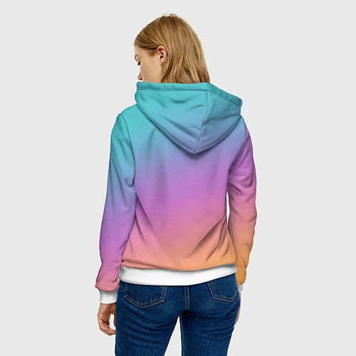 Женская толстовка Градиент / 3D-Белый – фото 4