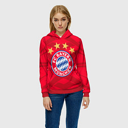 Толстовка-худи женская BAYERN MUNCHEN, цвет: 3D-красный — фото 2