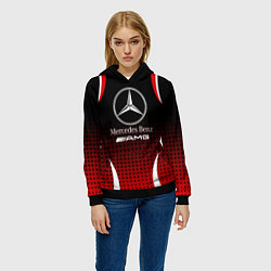 Толстовка-худи женская Mercedes-Benz, цвет: 3D-черный — фото 2