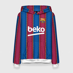 Толстовка-худи женская FC Barcelona 2021, цвет: 3D-белый