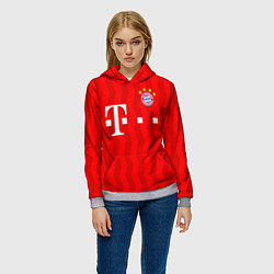 Толстовка-худи женская FC Bayern Munchen, цвет: 3D-меланж — фото 2