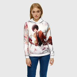 Толстовка-худи женская Дазай, цвет: 3D-белый — фото 2
