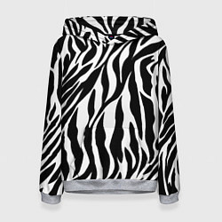 Толстовка-худи женская Зебра, цвет: 3D-меланж