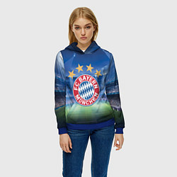 Толстовка-худи женская Бавария Мюнхен, цвет: 3D-синий — фото 2
