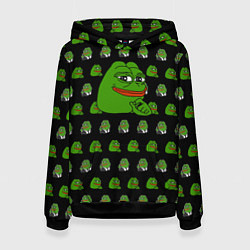 Толстовка-худи женская Frog Pepe, цвет: 3D-черный