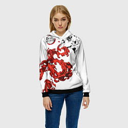 Толстовка-худи женская Клинок, рассекающий демонов, цвет: 3D-черный — фото 2