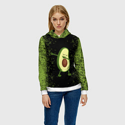 Толстовка-худи женская Авокадо, цвет: 3D-белый — фото 2