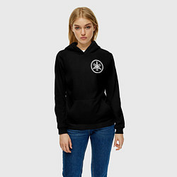 Толстовка-худи женская Yamaha на спине, цвет: 3D-черный — фото 2