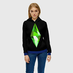 Толстовка-худи женская The Sims Plumbob, цвет: 3D-синий — фото 2