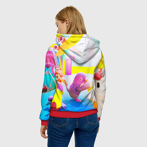 Женская толстовка FALL GAYS ФОЛЛ ГАЙС / 3D-Красный – фото 4