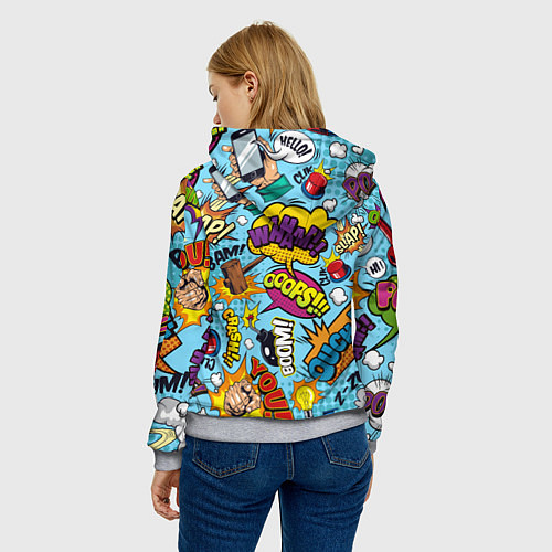 Женская толстовка Pop art comics / 3D-Меланж – фото 4