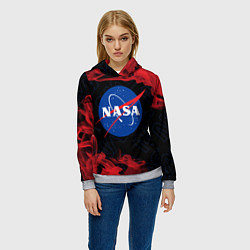 Толстовка-худи женская NASA НАСА, цвет: 3D-меланж — фото 2