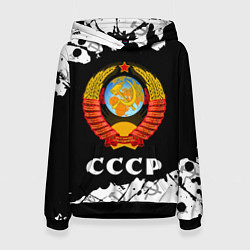 Толстовка-худи женская СССР USSR, цвет: 3D-черный