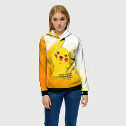 Толстовка-худи женская Pikachu Pika Pika, цвет: 3D-черный — фото 2