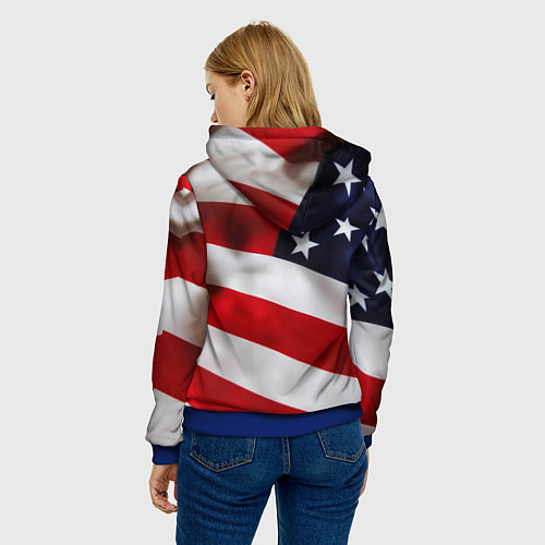 Женская толстовка США USA / 3D-Синий – фото 4