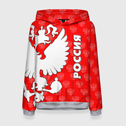 Толстовка-худи женская РОССИЯ, цвет: 3D-меланж