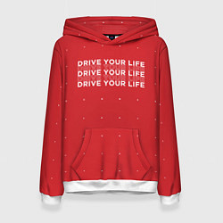 Толстовка-худи женская Drive Your Live, цвет: 3D-белый