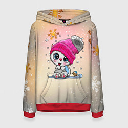 Женская толстовка Новогодний кот