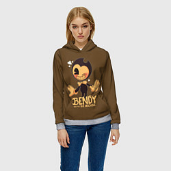 Толстовка-худи женская Bendy And The Ink Machine, цвет: 3D-меланж — фото 2
