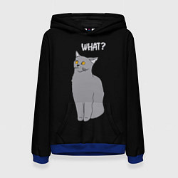 Толстовка-худи женская What cat, цвет: 3D-синий
