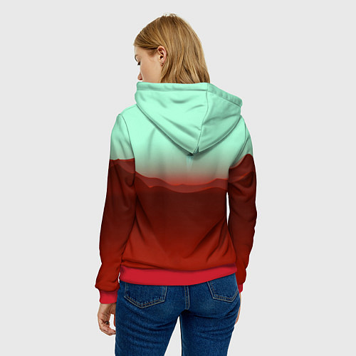 Женская толстовка Boris Norris - When the Tunnel / 3D-Красный – фото 4