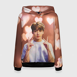 Толстовка-худи женская JUNGKOOK BTS, цвет: 3D-черный