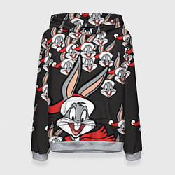 Толстовка-худи женская Bugs Bunny, цвет: 3D-меланж