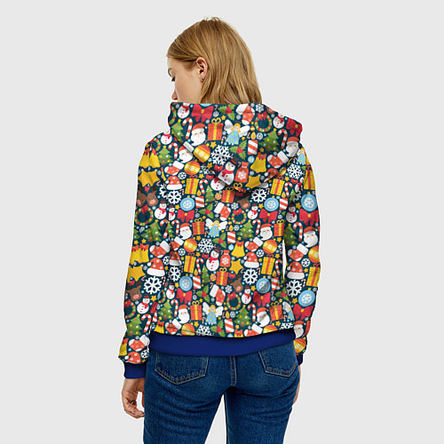 Женская толстовка Новый Год / 3D-Синий – фото 4