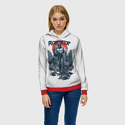 Толстовка-худи женская Робот полицейский, цвет: 3D-красный — фото 2