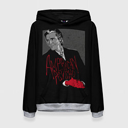 Толстовка-худи женская Американский психопат, цвет: 3D-меланж