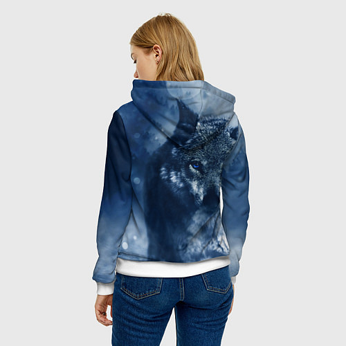 Женская толстовка Красивый волк / 3D-Белый – фото 4
