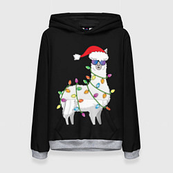 Женская толстовка Рождественская Лама