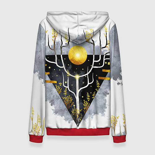 Женская толстовка Графит и золото: дерево жизни / 3D-Красный – фото 2