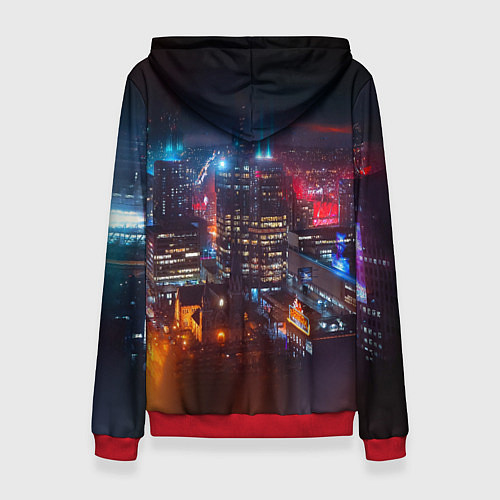 Женская толстовка Найт сити / 3D-Красный – фото 2