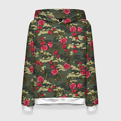 Женская толстовка Камуфляж и розы