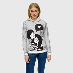 Толстовка-худи женская Любовь, цвет: 3D-белый — фото 2