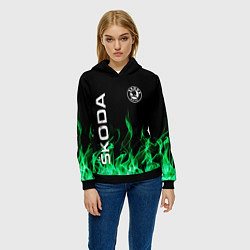 Толстовка-худи женская SKODA, цвет: 3D-черный — фото 2