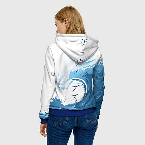 Женская толстовка WAVE ВОЛНЫ / 3D-Синий – фото 4