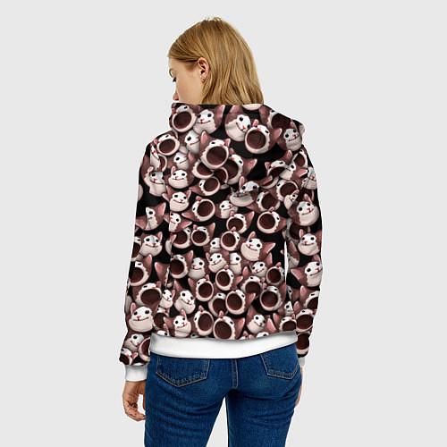 Женская толстовка Popping cats / 3D-Белый – фото 4