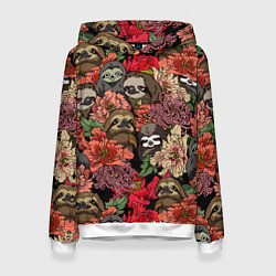 Женская толстовка Ленивец & Цветочки