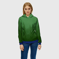 Толстовка-худи женская Зеленый Лес, цвет: 3D-синий — фото 2