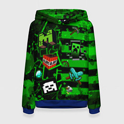 Толстовка-худи женская Minecraft Майнкрафт, цвет: 3D-синий