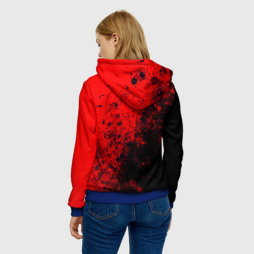 Женская толстовка Пятна Крови / 3D-Синий – фото 4