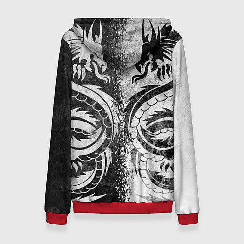 Женская толстовка ДРАКОНЫ DRAGONS / 3D-Красный – фото 2