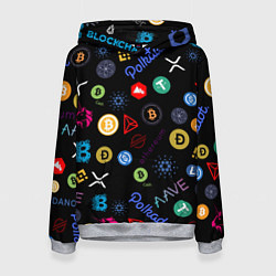 Женская толстовка BITCOIN PATTERN БИТКОИН Z