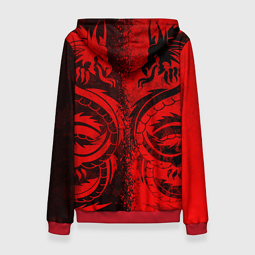 Женская толстовка BLACK RED DRAGONS TATOO / 3D-Красный – фото 2